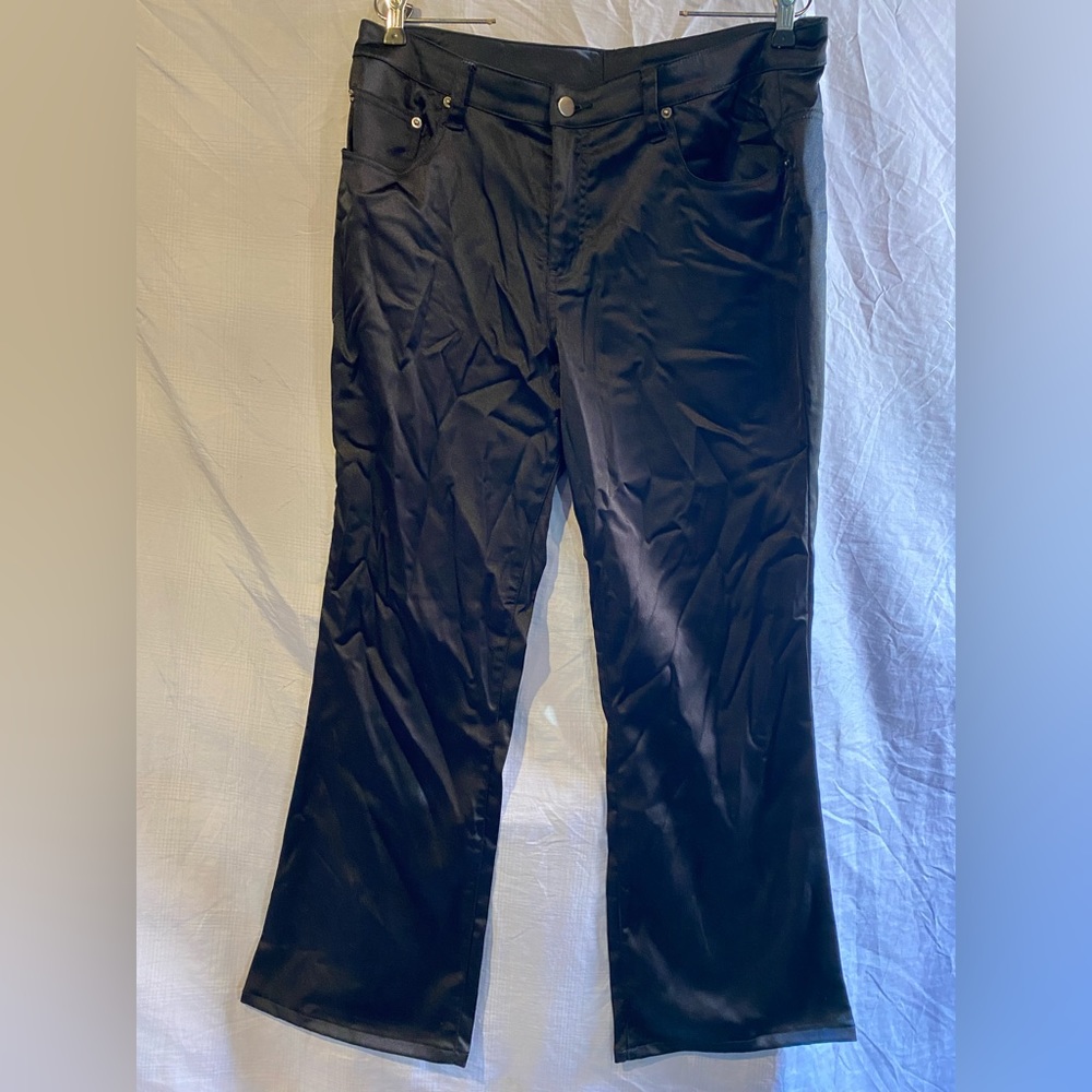 Fashion Bug Black Sateen bootcut dress pants size 14